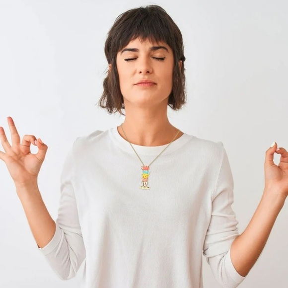 Colorful Tea Time Cups Alice in Wonderland Necklace - Picture 2 of 10